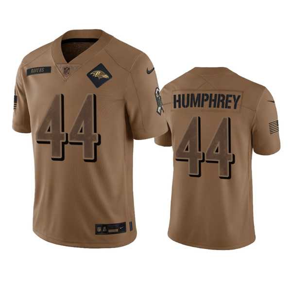 Men's Baltimore Ravens #44 Marlon Humphrey 2023 Brown Salute To Service Limited Football Stitched Jersey Dyin